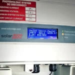 closeup of solaredge inverter led screen for a residential solar system